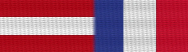 Francie Rakousko Fabric Texture Flag Illustration — Stock fotografie