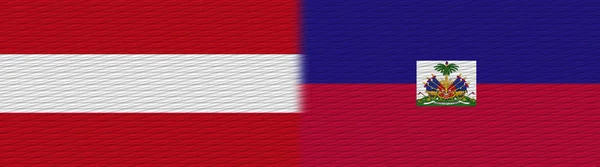 Haïti Oostenrijk Fabric Texture Flag Illustratie — Stockfoto