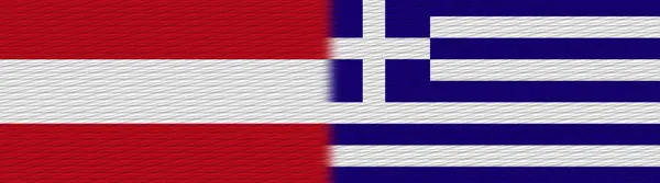 Greece Austria Fabric Texture Flag Illustration — стокове фото