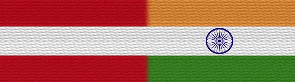 India Austria Tessuto Bandiera Illustrazione — Foto Stock