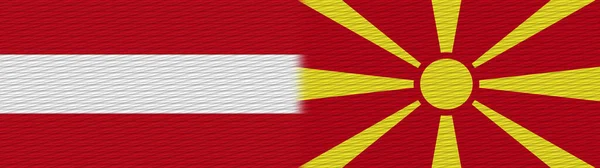 Macedonia Austria Tela Textura Bandera Ilustración —  Fotos de Stock