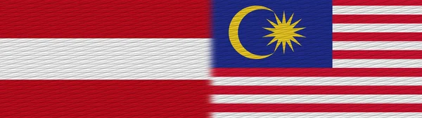 Malaysia Austria Fabric Texture Flag Illustration — Stock Photo, Image