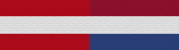 Nizozemsko Rakousko Fabric Texture Flag Illustration — Stock fotografie