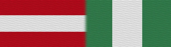 Nigeria Och Österrike Tyg Textur Flagga Illustration — Stockfoto