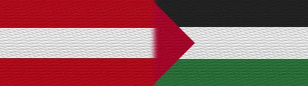 Palestyna Austria Flaga Tekstur Tkanin Ilustracja — Zdjęcie stockowe