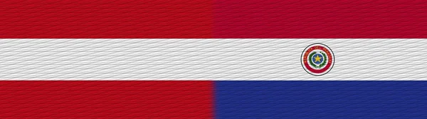Paraguay Rakousko Fabric Texture Flag Illustration — Stock fotografie