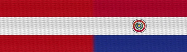 Paraguay Austria Fabric Texture Flag Illustration — стокове фото