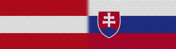 Slovakia Austria Fabric Texture Flag Illustration — 스톡 사진