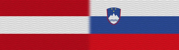 Eslovénia Áustria Tela Textura Bandeira Ilustração — Fotografia de Stock