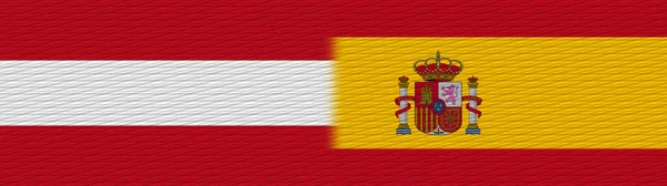 España Austria Tela Textura Bandera Ilustración — Foto de Stock