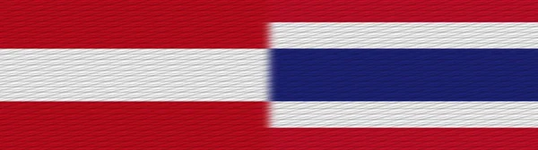 Thailand Oostenrijk Fabric Texture Flag Illustratie — Stockfoto