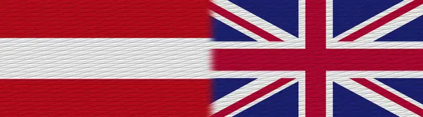 Storbritannien Och Österrike Tyg Textur Flagga Illustration — Stockfoto