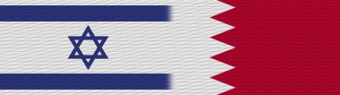 Bahreyn ve İsrail Kumaş Doku Bayrağı 3D Görüntü