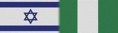 Nijerya ve İsrail Kumaş Doku Bayrağı 3D Görüntü