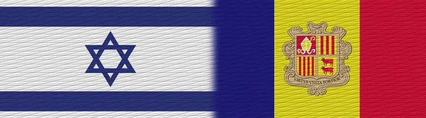Andorra Izrael Szövet Textúra Zászló Illusztráció — Stock Fotó