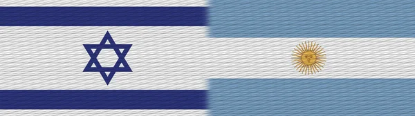 Argentina Och Israel Tyg Textur Flagga Illustration — Stockfoto