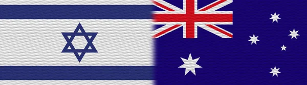 Avusturalya Srail Kumaş Doku Bayrağı Görüntü — Stok fotoğraf