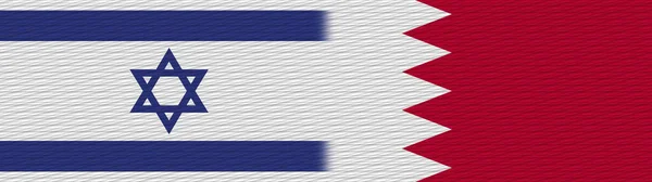 Bandeira Textura Tecido Bahrein Israel Ilustração — Fotografia de Stock