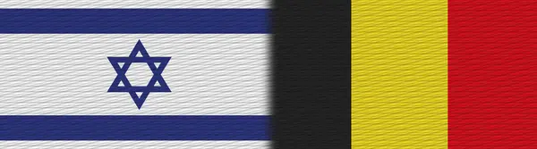 Bélgica Israel Tela Textura Bandera Ilustración — Foto de Stock