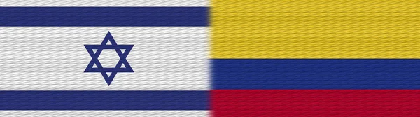 Colombia Israel Fabric Texture Flag Illustration — стокове фото