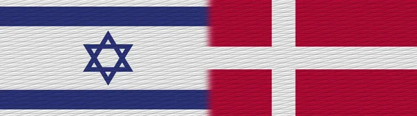 Denmark Israel Fabric Texture Flag Illustration — Stock Photo, Image