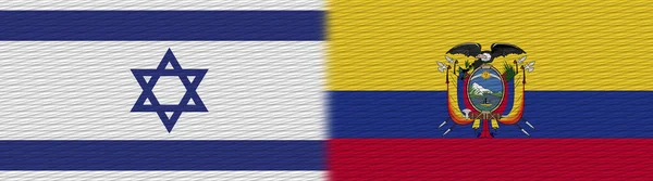 Equador Israel Tela Textura Bandeira Ilustração — Fotografia de Stock