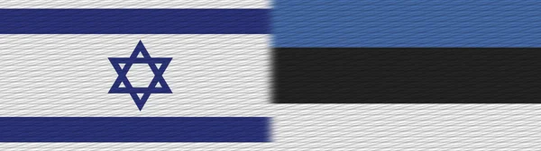 Észtország Izrael Szövet Textúra Zászló Illusztráció — Stock Fotó