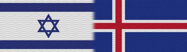 Island Izrael Textilní Textura Vlajka Ilustrace — Stock fotografie