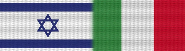 Itálie Izrael Fabric Texture Flag Illustration — Stock fotografie