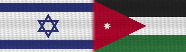 Jordania Israel Textura Tela Bandera Ilustración — Foto de Stock