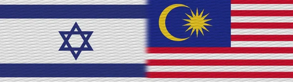 Malezya Srail Kumaş Doku Bayrağı Görüntü — Stok fotoğraf