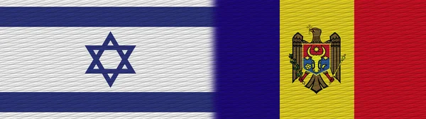 Moldova Israel Fabric Texture Flag Illustration — стокове фото