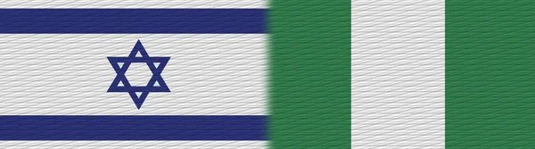 Nigérie Izrael Textilní Textura Vlajka Ilustrace — Stock fotografie