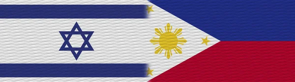 Filipíny Izrael Fabric Texture Flag Illustration — Stock fotografie