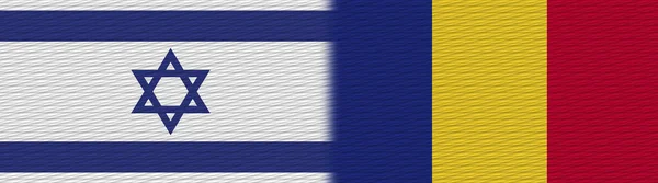 Rumania Israel Tela Textura Bandera Ilustración —  Fotos de Stock