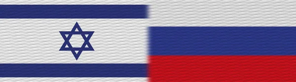 Oroszország Izrael Szövet Textúra Zászló Illusztráció — Stock Fotó