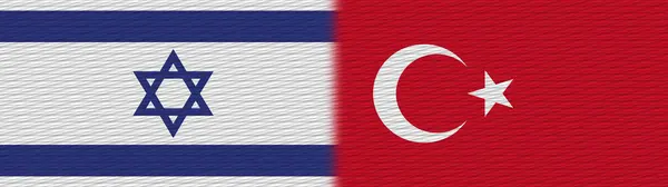 Turquía Israel Textura Tela Bandera Ilustración —  Fotos de Stock