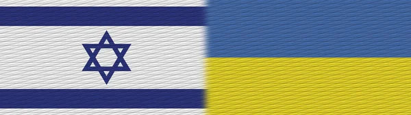 Ukraine Israel Fabric Texture Flag Illustration — стокове фото