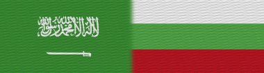 Bulgaristan ve Suudi Arabistan Kumaş Döşeme Bayrağı 3D Görüntü