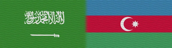 Aserbaidschan Und Saudi Arabien Textur Flagge Illustration — Stockfoto