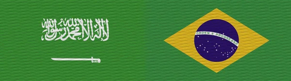 Brasile Arabia Saudita Tessuto Texture Flag Illustrazione — Foto Stock