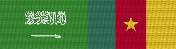 Kamerun Szaúd Arábia Szövet Textúra Zászló Illusztráció — Stock Fotó