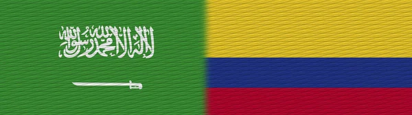 Kolumbia Szaúd Arábia Szövet Textúra Zászló Illusztráció — Stock Fotó