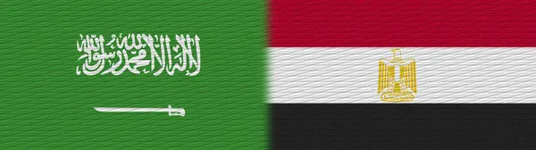 Ägypten Und Saudi Arabien Textur Flagge Illustration — Stockfoto