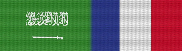 Frankreich Und Saudi Arabien Textur Flagge Illustration — Stockfoto