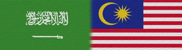 Malajzia Szaúd Arábia Szövet Textúra Zászló Illusztráció — Stock Fotó