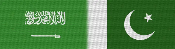 Pakistan Arabia Saudita Tessuto Texture Flag Illustrazione — Foto Stock