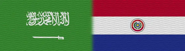 Paraguay Und Saudi Arabien Textur Flagge Illustration — Stockfoto