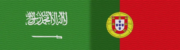 Португалия Саудовская Аравия Ткань Текстура Флаг Иллюстрация — стоковое фото