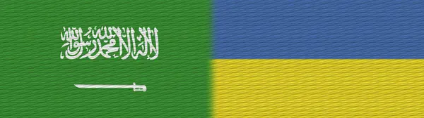 Ukrajna Szaúd Arábia Szövet Textúra Zászló Illusztráció — Stock Fotó